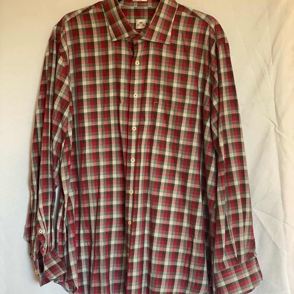 Peter Millar plaid button-down shirt